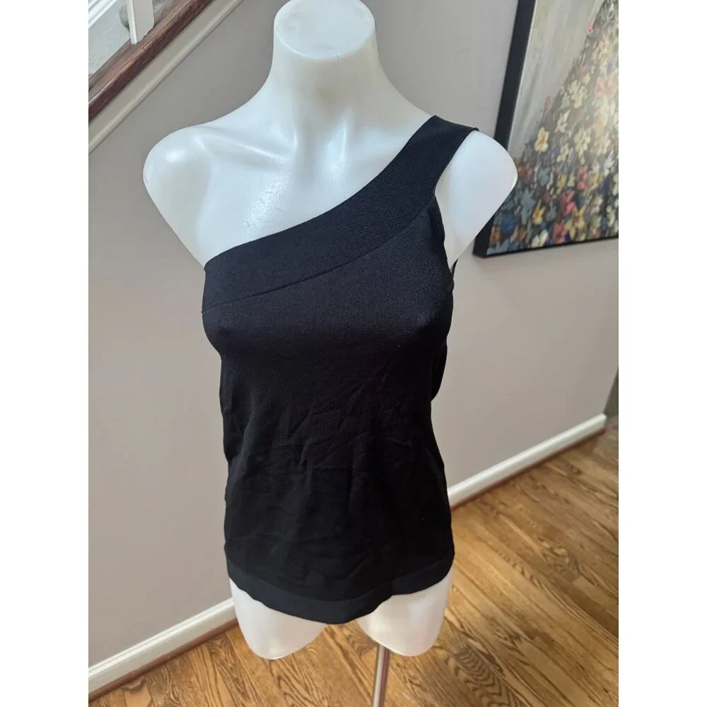 NWT D.Exterior One Shoulder Knit Top Black Size Small - Picture 2 of 5